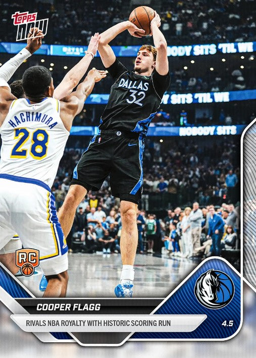 Cooper Flagg 2025-26 NBA Topps NOW Card 242 Rookie RC Dallas Mavericks