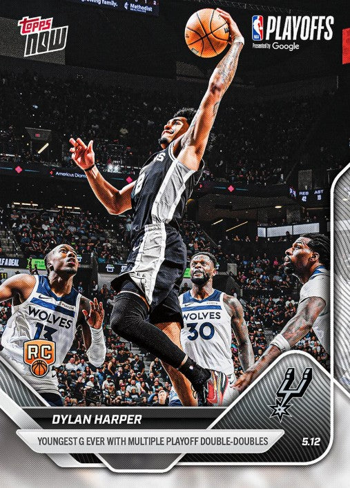 Dylan Harper 2025-26 NBA Topps NOW Card 309 Rookie RC San Antonio Spurs