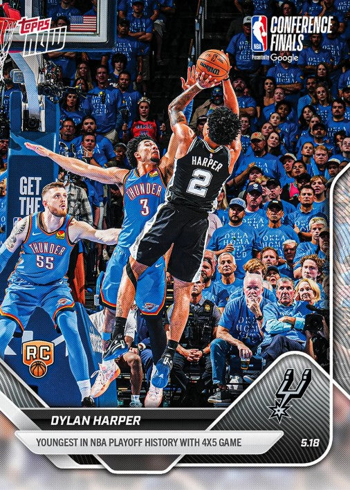 Dylan Harper 2025-26 NBA Topps NOW Card 314 Rookie RC San Antonio Spurs