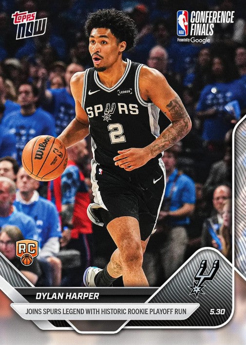 Dylan Harper 2025-26 NBA Topps NOW Card 325 Rookie RC San Antonio Spurs
