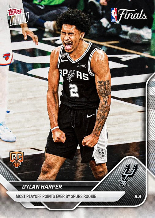 Dylan Harper 2025-26 NBA Topps NOW Card 329 Rookie RC San Antonio Spurs