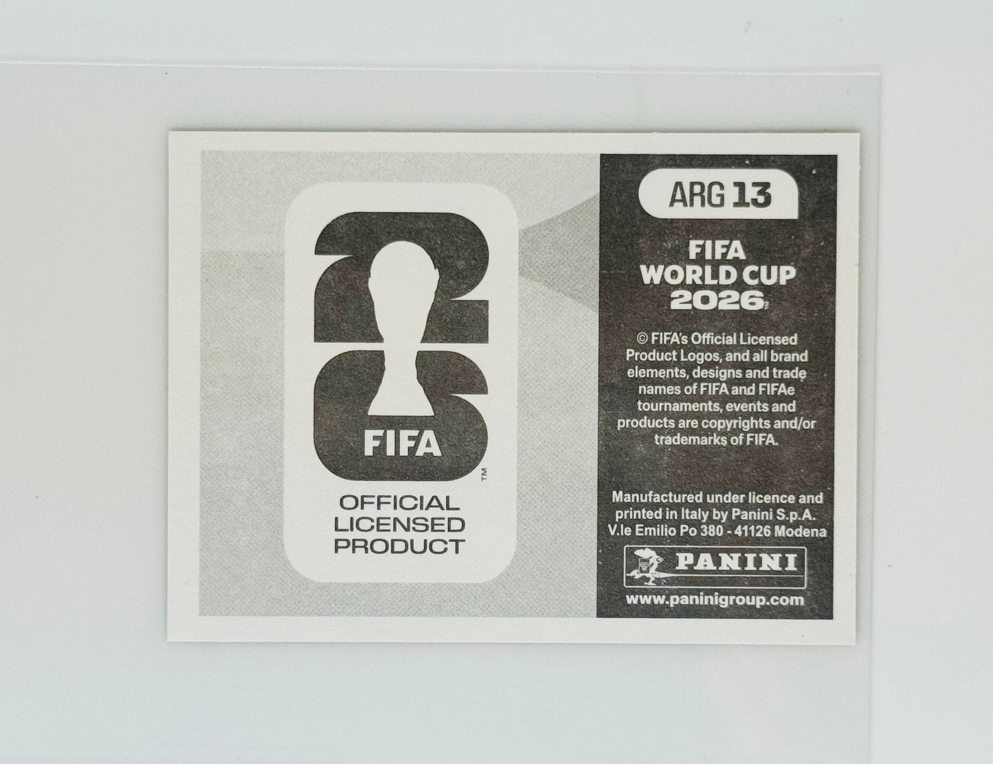Panini FIFA World Cup 2026 Official Sticker Collection Online Exclusive ARG13 Argentina Gold Crumple