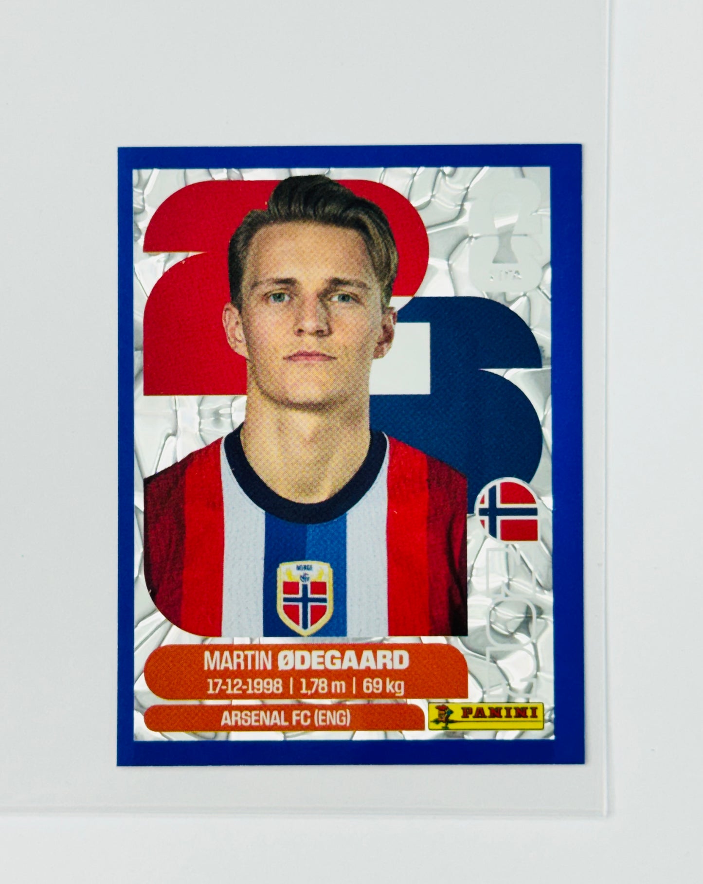 Panini FIFA World Cup 2026 Official Sticker Collection Online Exclusive NOR10 Martin Odegaard Blue Crumple
