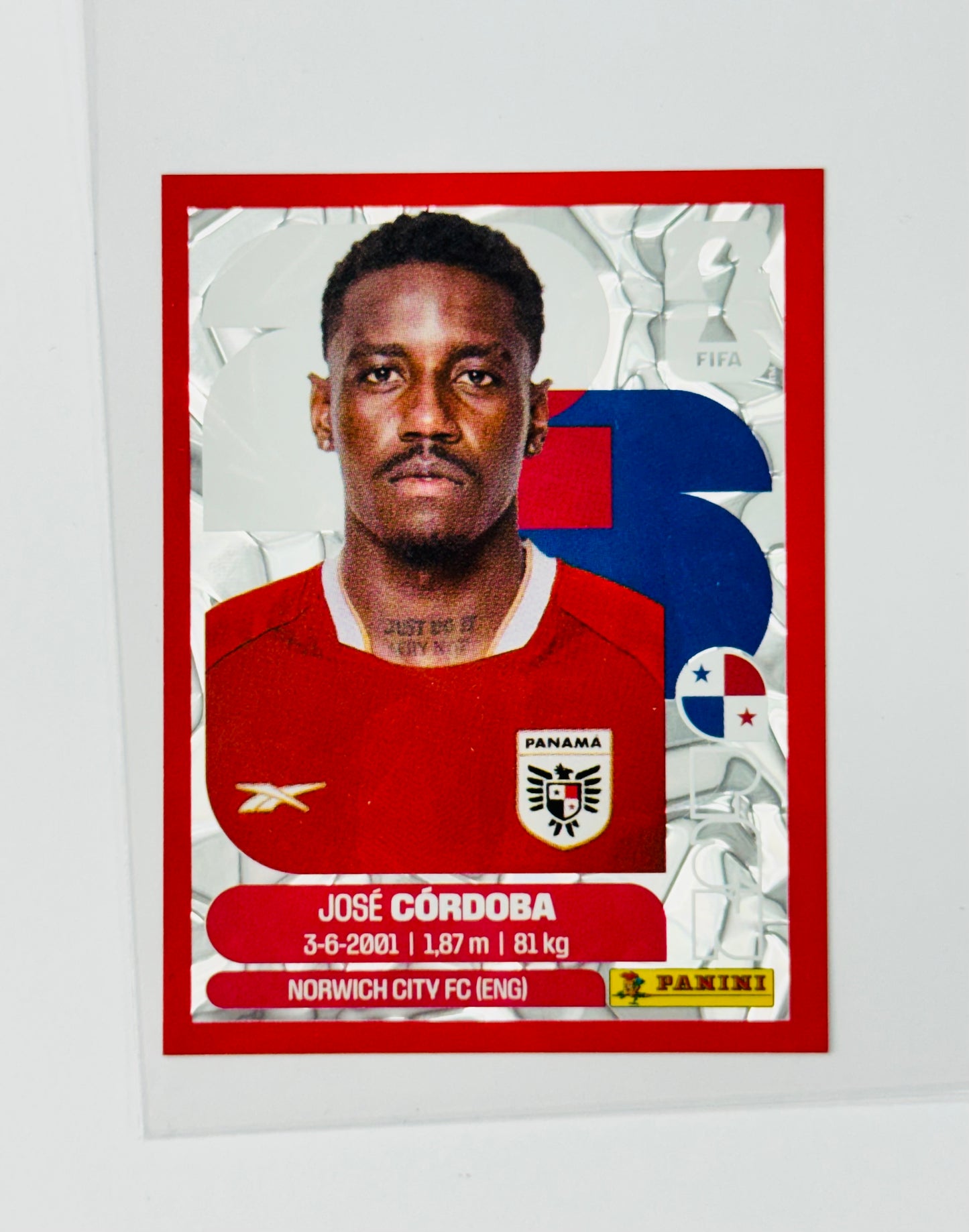 Panini FIFA World Cup 2026 Official Sticker Collection Online Exclusive PAN8 Jose Cordoba Red Crumple