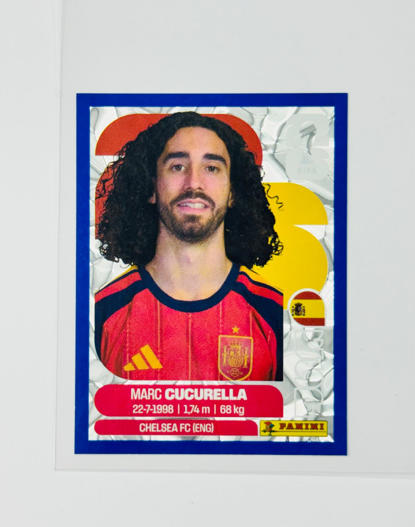 Panini FIFA World Cup 2026 Official Sticker Collection Online Exclusive ESP8 Marc Cucurella Blue Crumple