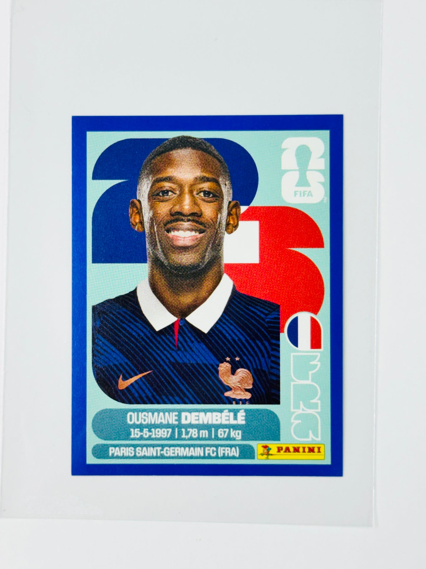 Panini FIFA World Cup 2026 Official Sticker Collection FRA15 Ousmane Dembele Blue Parallels