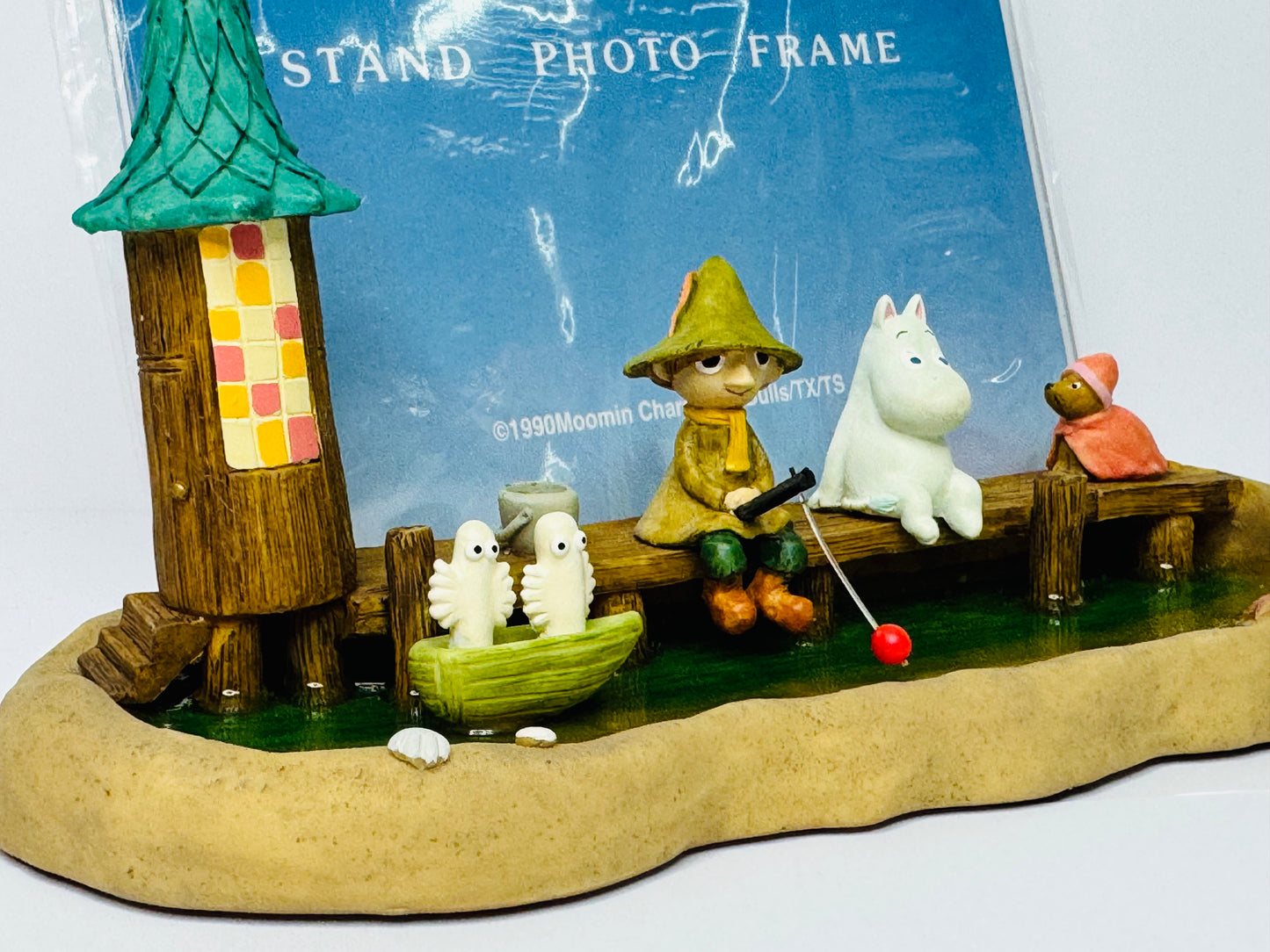 Benelic Moomin & Snufkin Stand Photo Frame 2390 Resin Rare 1998